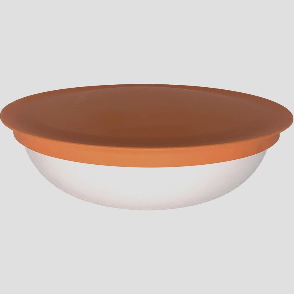 Tupperware Bowl With Lid Orange White Chic Small Serving Container Round